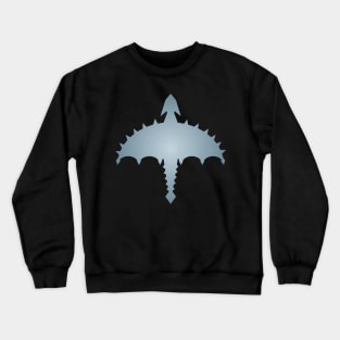 Silver Abstract Digital Cyber Heavy Metal Dragon Design Crewneck Sweatshirt